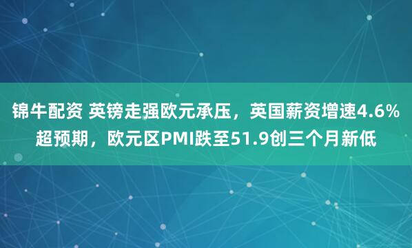 锦牛配资 英镑走强欧元承压，英国薪资增速4.6%超预期，欧元区PMI跌至51.9创三个月新低